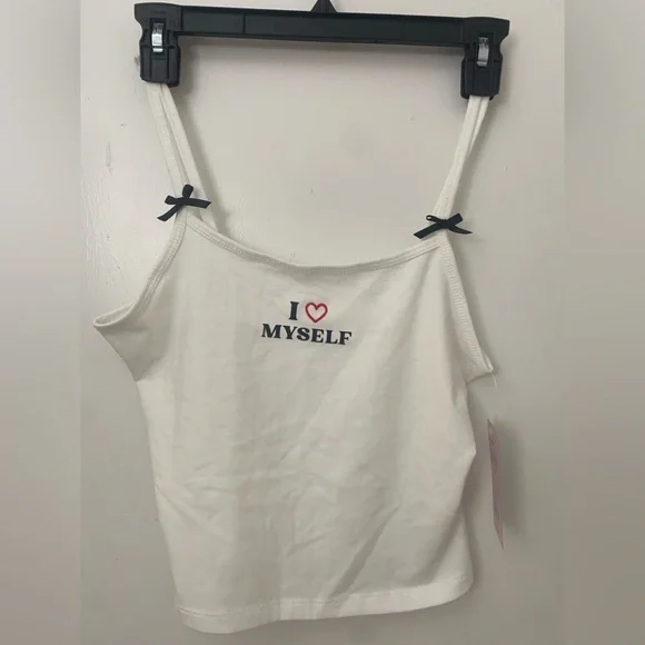 “I Love Myself” Graphic Crop Top – Cute Self-Love - Picture 3 of 7